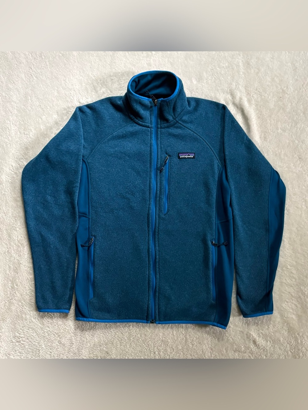 Men’s Patagonia Performance Better Sweater Full Zip Fleece Jacket Blue Small